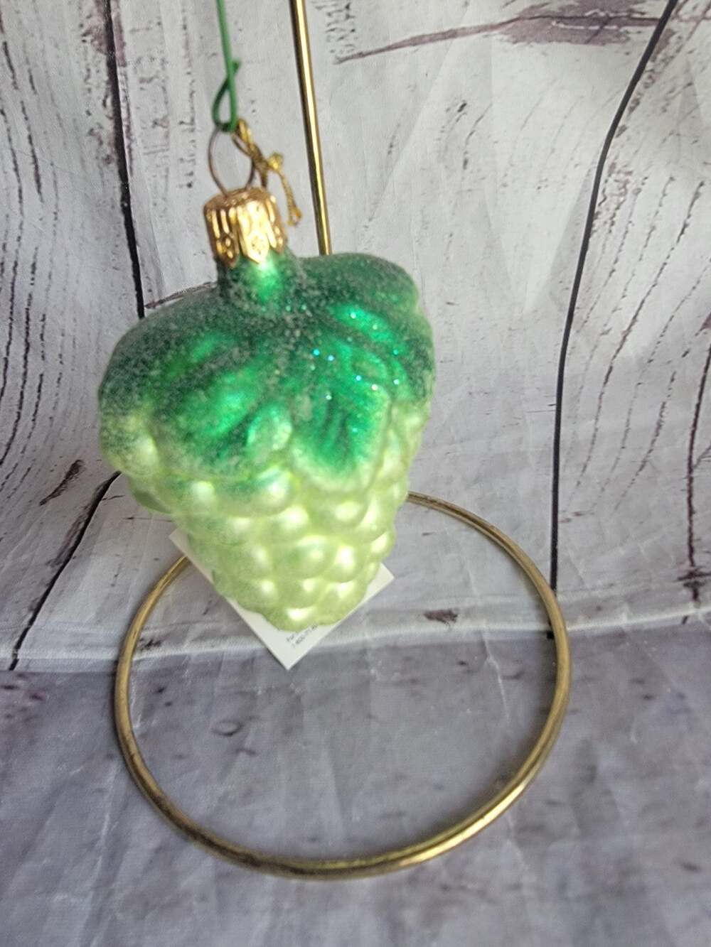 Christopher Radko Sugared Green Grape Cluster Christmas Fruit Ornament